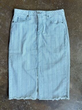 Parker Smith striped denim midi skirt